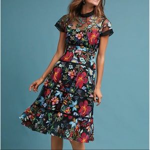 Anthropologie Janine Embroidered Dress